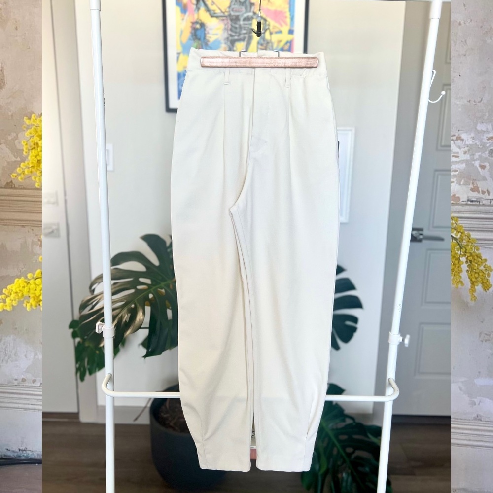Zara High Waisted trousers Off-white color, size XS